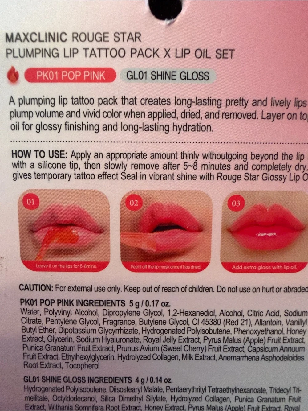 Korean Skincare Plumping Lip Tattoo Pack Lip Oil Set — Pop Pink Sealed